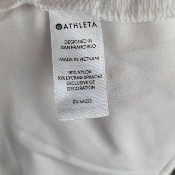 Athleta Size XXS Sunlover UPF Tulip Back Tee Stretch Shorts Sleeve White - Picture 12 of 12
